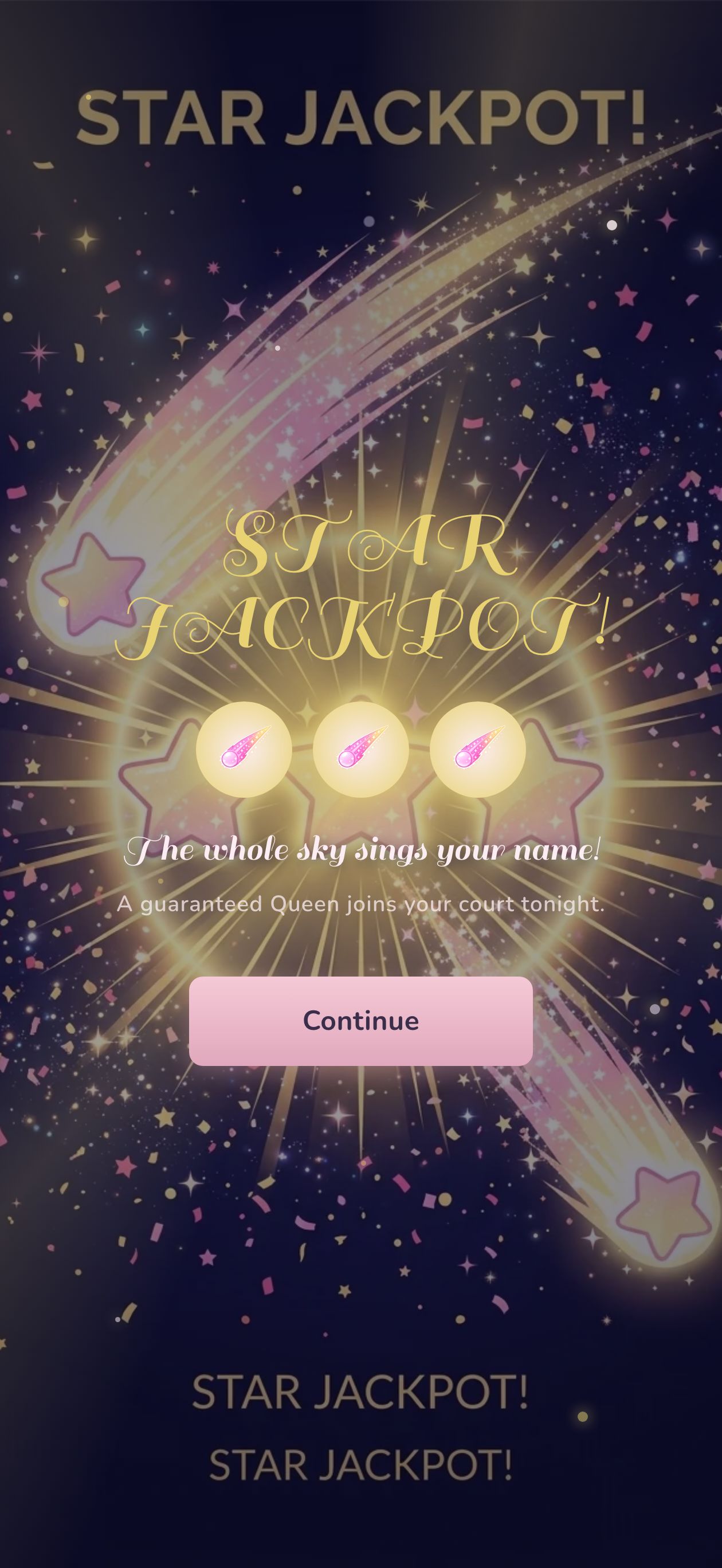 STAR JACKPOT celebration